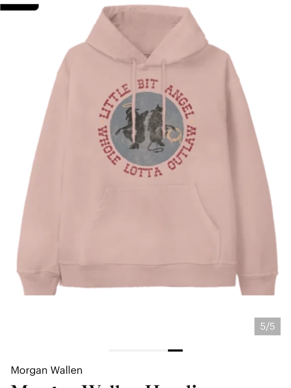 Morgan Wallen Pink 'Little Bit Angel' Hoodie XL